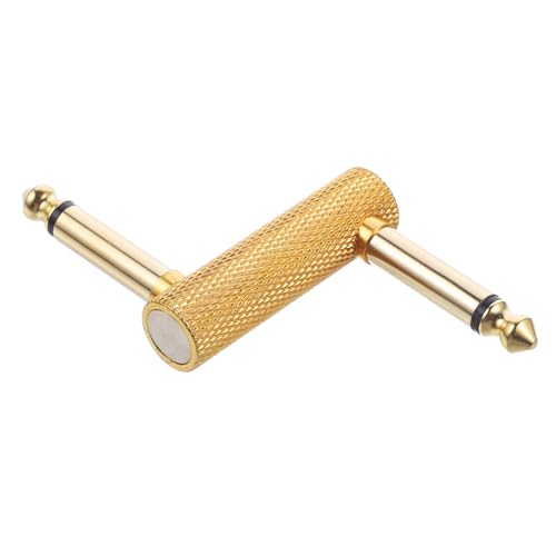 Yardwe Gitarrenkabel Pedal Patch Flachstecker Kabeladapter Kabelzubehör Anschlussstecker Gitarren Kabel Adapter Kabelstecker Kabel Verbinder Metall Golden von Yardwe