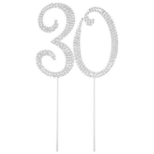 Yardwe Glitzernder Tortenaufsatz „Hello 30“, „Cheer to 30th Years“, „30 and Fabulous“, Tortenaufsatz für Hochzeitstag, Party, Schild, Dekorationen für Kuchendekorationszubehör, Silber Yardwe Glitzernder Tortenaufsatz „Hello 30“, „Cheer to 30th Years“, „30 and Fabulous“, Tortenaufsatz für Hochzeitstag, Party, Schild, Dekorationen für Kuchendekorationszubehör, Silber von Yardwe