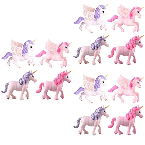 Yardwe Kleine Pferde 12 Stk Pegasus-einhorn Tierische Sammelfigur Mini-ornament Mini-figuren Einhorn-modell Einhorn Tortenaufleger Auto Armaturenbrett Dekoration Gartentierstatue Puppe Sukkulenten Pvc von Yardwe