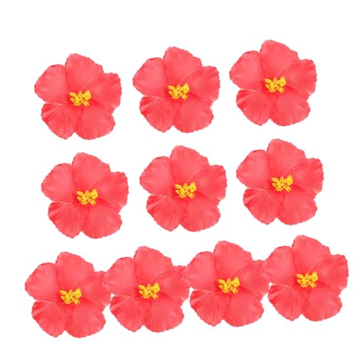 Yardwe Künstliche Hibiskusblüte Kunstblumen Kunstblumen Für Haare Frühling Sommer Blume Sommer Kunstblumen Hibiskusblüte Rot 20 Stück von Yardwe