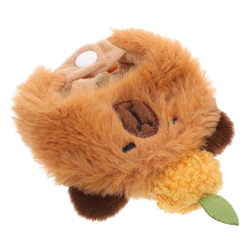 Yardwe Kuscheliger Meerschweinchen Puppenhut aus Plüsch für Puppen Niedliche Tierkopfbedeckung für Halloween Cosplay und Kreative Rollenspiele von Yardwe