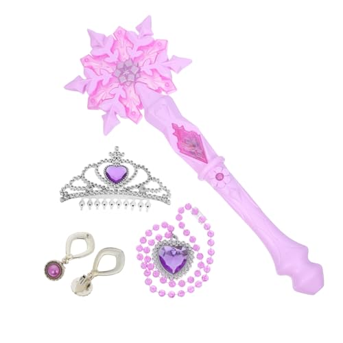 Yardwe LED Glitzerzauberstab für Mädchen Leuchtender Schneeflocken Zauberstab Party Flashing Stabiles Nachtlicht Kinderfreundlich ohne Batterien Farbverlauf von Yardwe