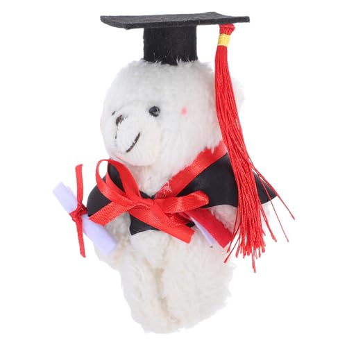 Yardwe Mini-abschlussbär College-abschlussdekorationen Minibären Ausgestopfte Bären Bären-mittelstücke Für Die Babyparty Stofftier Als Für Die Abschlussfeier Plüschstoffe Weiß von Yardwe
