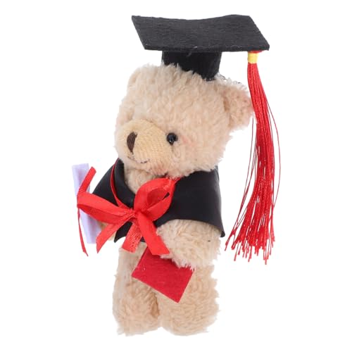 Yardwe Mini-abschlussbär Deko Kuscheltier Abschlussspielzeug Abschluss Stofftiere Minibären Masse Mini-plüsch-Grad-tierpuppe Hängender Bär Zum Abschluss Diplom-bär Brown Plüschstoffe von Yardwe
