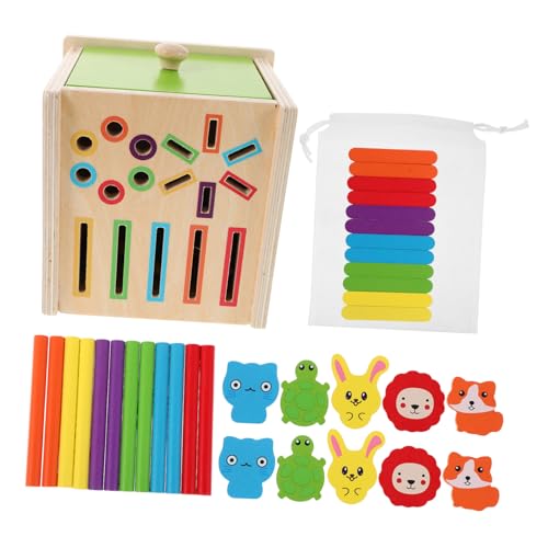 Yardwe Montessori Holzspielzeug Farb Formsortierer für Ab Jahren Farbige Geometrische Sortierbox Feinmotorik Hand-Auge-koordination und Farberkennung von Yardwe