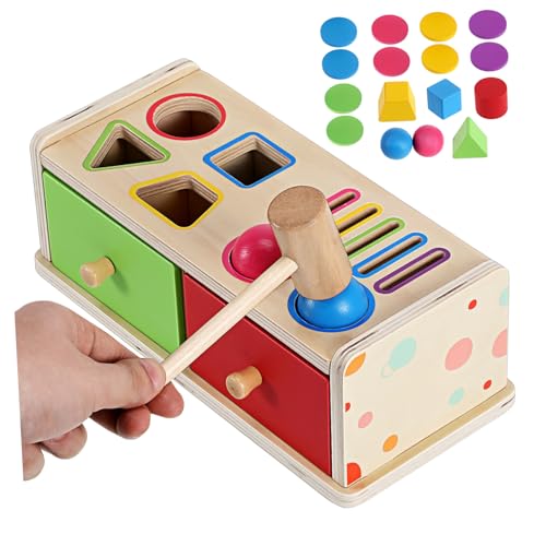 Yardwe Montessori Holzspielzeug Farb und Formsortierer für Kleinkinder Geometrische Sortierbox Motorische Lernspielzeug Fördert Farberkennung und Feinmotorik Robustes Lernspiel für Yardwe Montessori Holzspielzeug Farb und Formsortierer für Kleinkinder Geometrische Sortierbox Motorische Lernspielzeug Fördert Farberkennung und Feinmotorik Robustes Lernspiel für von Yardwe