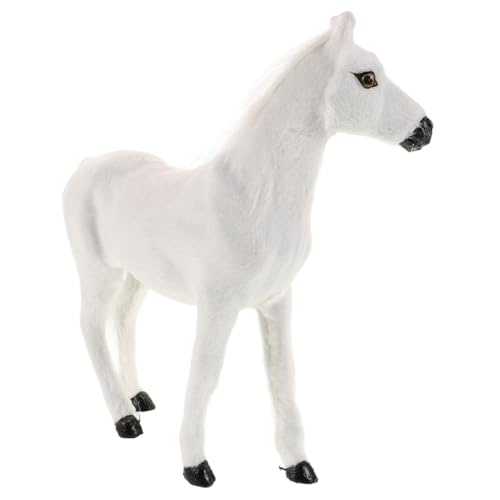 Yardwe Pferdestall Spielset Pferdespielzeug Pferde Pferdestatue für Pferde Spielzeugpferde Pferde Kinderpferd Plüschstoff Weiß von Yardwe