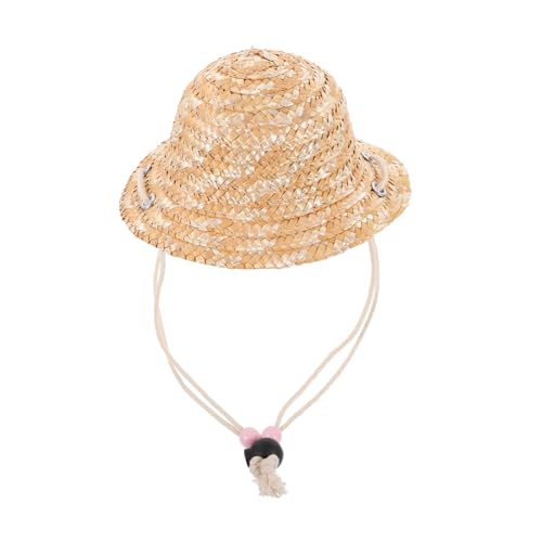 Yardwe Puppe Strohhut Gewebte Dollhouse Dekorationen Mini-puppenhüte Natürlicher Minihut Klein Mini-strohhüte Mini-Hut Für Strohhüte Zum Basteln Miniatur Puppenstuben-strohhüte von Yardwe