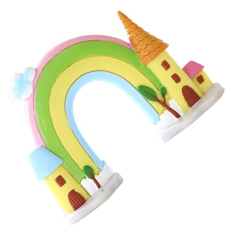 Yardwe Regenbogen Schloss Kuchendekoration aus Resin für Geburtstagsfeiern Langlebiger Cake Topper für Kindergeburtstage Grün Gelb Yardwe Regenbogen Schloss Kuchendekoration aus Resin für Geburtstagsfeiern Langlebiger Cake Topper für Kindergeburtstage Grün Gelb von Yardwe