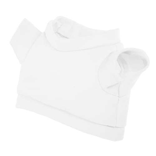 Yardwe Teddybär-Kleidung Plüschtierpullover Sublimations-Hoodies Zubehör Tragen Bär Gestrickte Puppen Bären-t-Shirt Puppenshirt Sublimationsspielzeug Bärenkleidungsanzug Weiß Stoff von Yardwe