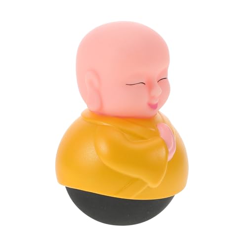 Yardwe Tumbler -Puppe deko Mönch Tumbler Ornament Entzückender Tumbler-Mönch Goodie-Bag-Füller Becherverzierung Mönch Tumbler Statue PVC – Vinyl Yellow von Yardwe