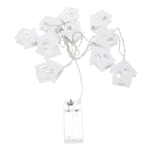 Yardwe Weihnachtsbeleuchtung LED Holz Schneeflocken Lichterkette mit Hütte Batteriebetrieben für Outdoor Garten Party Balkon Flexible Dekoration für Weihnachten von Yardwe