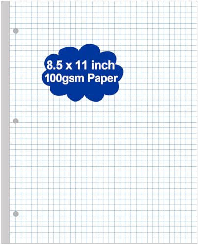 A4-Raster-Füllpapier, 3-Loch-Zeichenpapier, Briefgröße, 100 Blatt/200 Seiten, lose Blätter, 100 g/m², weißes Papier, 21,6 x 27,9 cm A4-Raster-Füllpapier, 3-Loch-Zeichenpapier, Briefgröße, 100 Blatt/200 Seiten, lose Blätter, 100 g/m², weißes Papier, 21,6 x 27,9 cm von Yaridar