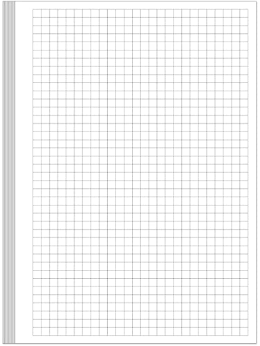 A5 ungelochtes Raster-Nachfüllpapier – Graph Paper für Ringbuch/Discbound Notebook Planer Einlagen, 100 Blatt/200 Seiten Rasterpapier, 100 g/m² weiße Seiten, 14,7 x 21,1 cm von Yaridar
