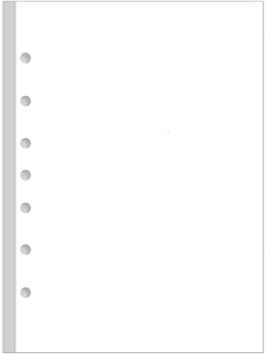 Mini-Binder-Füllpapier für 3 oder 7 Ringbücher – 100 Blatt/200 Seiten, lose Blätter, blanko, Schreibtischgröße 4, 100 g/m² Papier, 14,7 x 21,6 cm von Yaridar