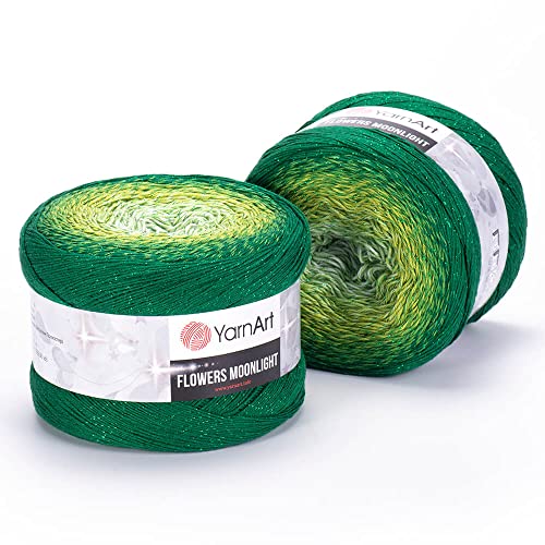 1 Knäuel YarnArt Flowers Moonlight Glitter Baumwollgarn, weich, Regenbogen-Häkelgarn, metallisches Lurex, handgestrickt, glänzend, silberfarbener Kuchen, Länge 900 m, Sportgarn 3283 1 Knäuel YarnArt Flowers Moonlight Glitter Baumwollgarn, weich, Regenbogen-Häkelgarn, metallisches Lurex, handgestrickt, glänzend, silberfarbener Kuchen, Länge 900 m, Sportgarn 3283 von Yarn Art