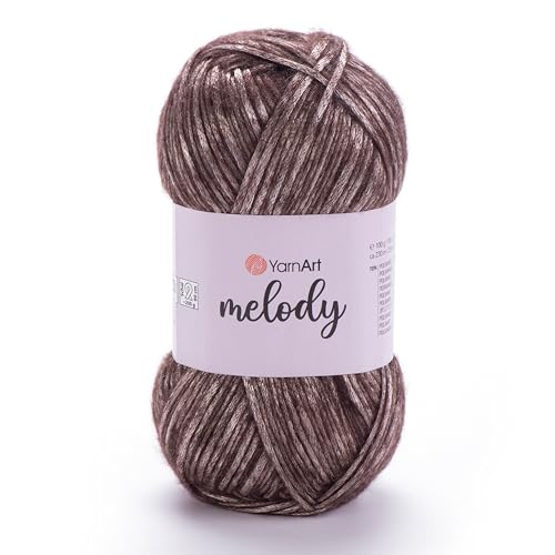 1 Knäuel YarnArt Melodie, Chainette Garn, glänzendes metallisches Glanzgarn zum Stricken, Häkeln, Sticken, 100 g, 230 m, 70 % Polyamid, 21 % Acryl, 9 % Wollmischung, Grau – 885 1 Knäuel YarnArt Melodie, Chainette Garn, glänzendes metallisches Glanzgarn zum Stricken, Häkeln, Sticken, 100 g, 230 m, 70 % Polyamid, 21 % Acryl, 9 % Wollmischung, Grau – 885 von Yarn Art
