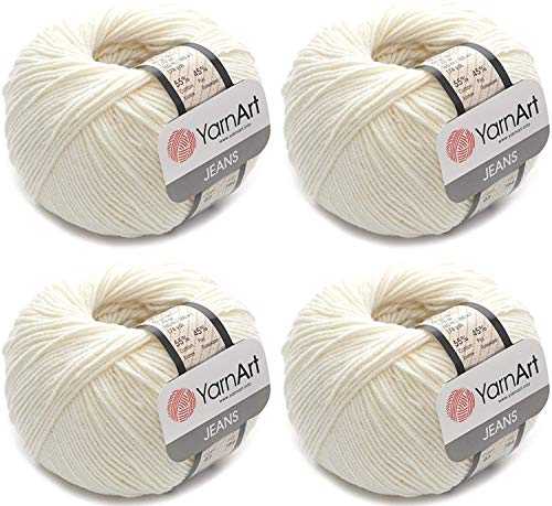 4 Knäuel 55% Baumwolle 45% Acryl YarnArt Jeans-Garn, 200 g von Yarn Art