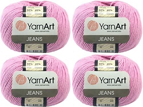 4 Knäuel YarnArt Jeans 55% Baumwolle 45% Acryl Garn Mischung Garn Häkeln Handstricken Kunst Lot von 4skn 200 g 690 Yds (200 g) von Yarn Art