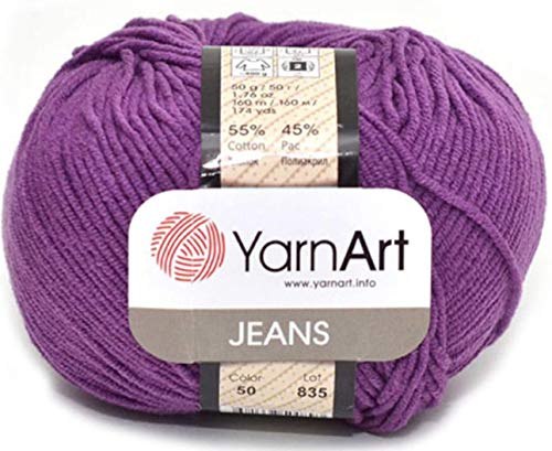 55% Baumwolle 45% Acryl YarnArt Jeans Sport Garn 1 Knäuel 50 g 50 m von Yarn Art