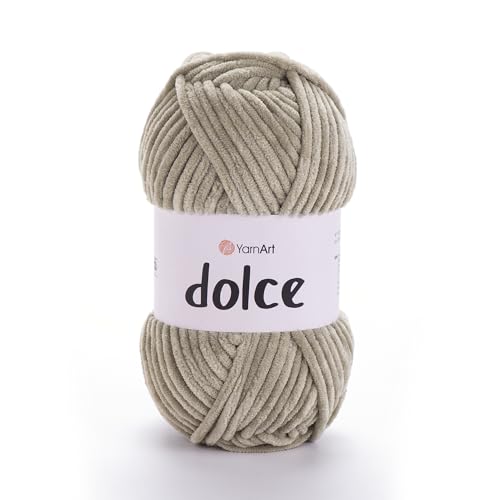 Dolce Garn von YarnArt – weiches Chenille-Samt, super sperriges Set, perfekt für Amigurumi und Häkeln, 100 g, 243 m, ideal für Decken und mehr von Yarn Art