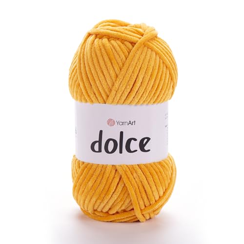 Dolce Garn von YarnArt – weiches Chenille-Samt-Garn, super sperriges Garn, 100 g, 130 Yards (260 m), perfekt für Decken, Amigurumi, Häkeln von Yarn Art