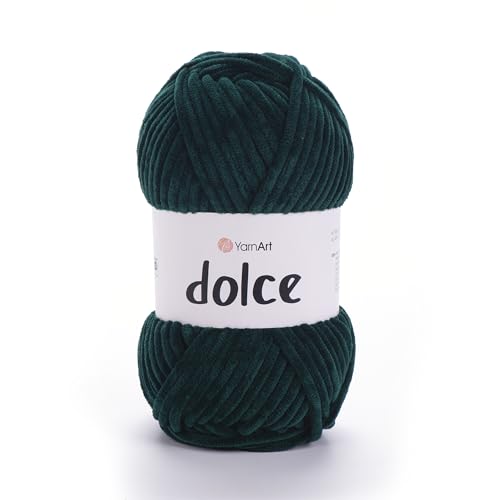 Dolce Garn von YarnArt – weiches Chenille-Samt-Garn, super sperriges Garn – Decke, Amigurumi, Häkeln, 100 g, 130 m von Yarn Art