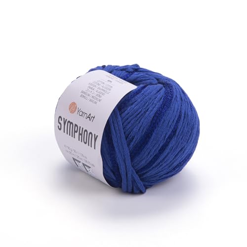YARN ART Symphony Baumwollmischgewebe, Frühlings- und Sommergarn, 80 % Baumwolle, 20 % Viskose, leichtes Baumwollgarn, geeignet für Frühlings- und Sommerkleider, 120 cm, 48 g (2110) von Yarn Art