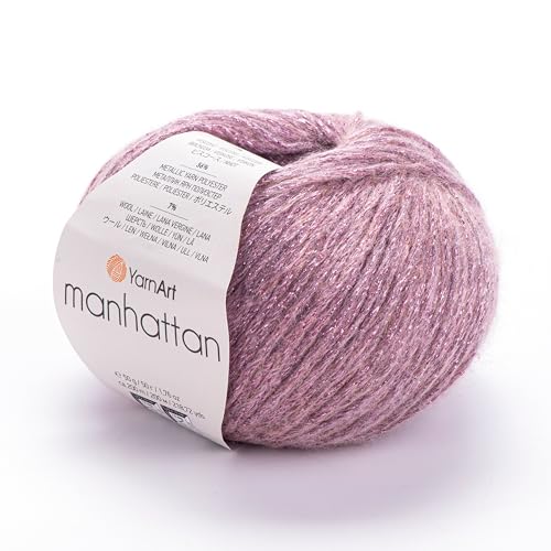 YARNART Manhattan 909 Glitzerndes Garn, metallisches Garn, Woll- und Acrylmischung, 50 g, 218 m von Yarn Art