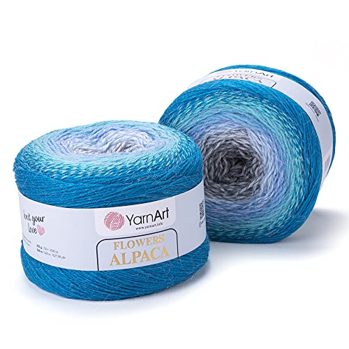 Yarn Art, YarnArt Blumen Alpaka, 20 % Alpaka, 80 % Acryl, Gewicht: 250 g, Länge: 1028 m, mehrfarbig, Regenbogen-Häkelgarn, Gewicht 2 Sport, 429 Yarn Art, YarnArt Blumen Alpaka, 20 % Alpaka, 80 % Acryl, Gewicht: 250 g, Länge: 1028 m, mehrfarbig, Regenbogen-Häkelgarn, Gewicht 2 Sport, 429 von Yarn Art