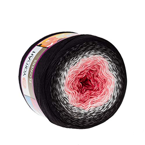 Yarn Art Blumengarn, 55 % Baumwolle, 45 % Acryl, 250 g, 90 m, mehrfarbiges Baumwollgarn, Regenbogen-Häkelgarn, Frühling, Sommer 2 Sportgarn (260) von Yarn Art