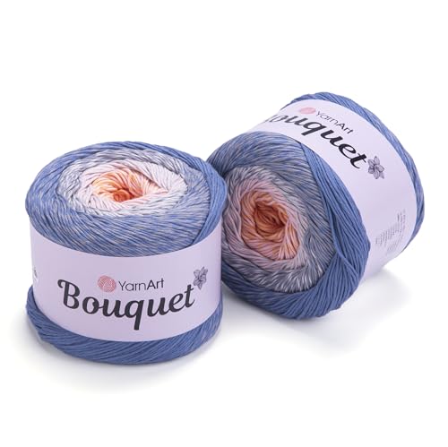 Yarn Art Bouquet Garn aus reiner Baumwolle, mehrfarbig, marmoriertes Baumwollgarn, Regenbogen-Häkeln für alle Jahreszeiten, 100% feine Baumwolle, 1 Knäuel, 713 Yarn Art Bouquet Garn aus reiner Baumwolle, mehrfarbig, marmoriertes Baumwollgarn, Regenbogen-Häkeln für alle Jahreszeiten, 100% feine Baumwolle, 1 Knäuel, 713 von Yarn Art