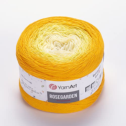 Yarn Art Flowers Rosegarden 309 100 % Baumwolle, 250 g, mehrfarbiges Baumwollgarn, Regenbogen-Häkelgarn, Frühling Sommer von Yarn Art