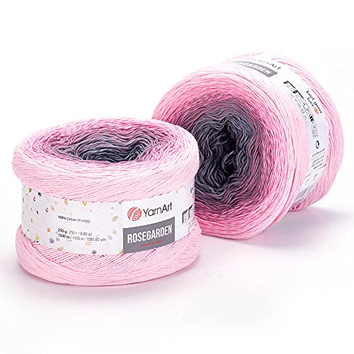 Yarn Art Flowers Rosegarden 313 100 % Baumwolle, 250 g, 1094 m, mehrfarbiges Baumwollgarn, Regenbogen-Häkelgarn Yarn Art Flowers Rosegarden 313 100 % Baumwolle, 250 g, 1094 m, mehrfarbiges Baumwollgarn, Regenbogen-Häkelgarn von Yarn Art
