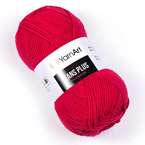 Yarn Art Jeans Plus Garn, 55% Baumwolle, 45% Polyacryl, 100 g, 160 m, Garngewicht 4: Kammgarn, 51 von Yarn Art