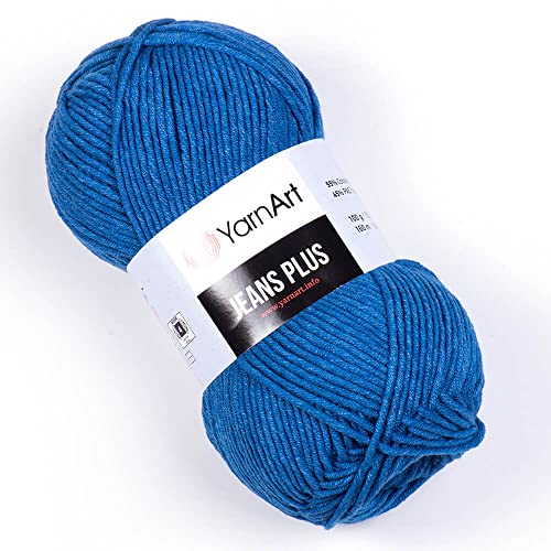 Yarn Art Jeans Plus Garn, 55% Baumwolle, 45% Polyacryl, 100 g, 160 m, Garngewicht: 4: Kammgarn (17) von Yarn Art