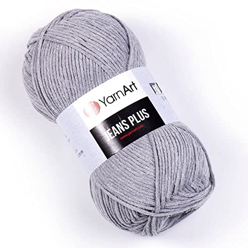 YarnArt Jeans Plus Garn, Baumwollmischgarn, Stricken und Häkeln, weiches Babygarn, 55% Baumwolle, 45% Acryl, 100 g, 160 m, Garngewicht: 4, (1 Knäuel) (46) von Yarn Art