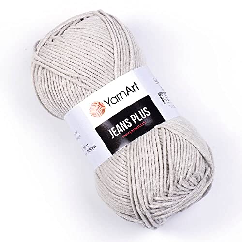 YarnArt Jeans Plus Garn, Baumwollmischgarn, Stricken und Häkeln, weiches Babygarn, 55 % Baumwolle, 45 % Acryl, 100 g, 160 m, Garngewicht: 4, (1 Knäuel) (49) von Yarn Art