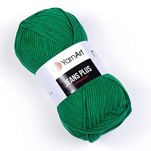 YarnArt Jeans Plus Garn, Baumwollmischgarn, Stricken und Häkeln, weiches Babygarn, 55% Baumwolle, 45% Acryl, 100 g, 160 m, Garngewicht: 4, (1 Knäuel) (52) von Yarn Art
