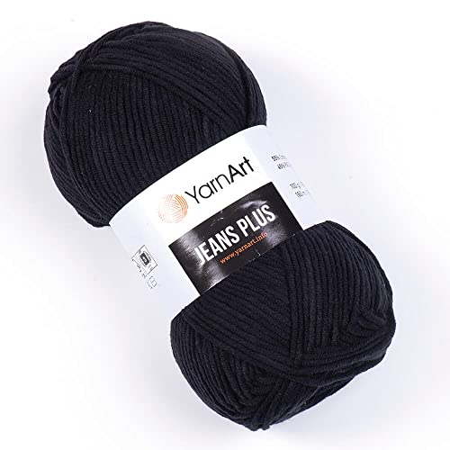 YarnArt Jeans Plus Garn, Baumwollmischgarn, Stricken und Häkeln, weiches Babygarn, 55% Baumwolle, 45% Acryl, 100 g, 160 m, Garngewicht: 4, (1 Knäuel) (53) von Yarn Art