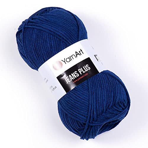 YarnArt Jeans Plus Garn, Baumwollmischgarn, Stricken und Häkeln, weiches Babygarn, 55 % Baumwolle, 45 % Acryl, 100 g, 160 m, Garngewicht: 4, (1 Knäuel) (54) von Yarn Art