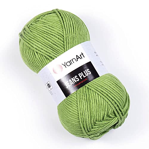 YarnArt Jeans Plus Garn Baumwollmischgarn, Stricken und Häkeln, weiches Babygarn, 55 % Baumwolle, 45 % Acryl, 100 g, 160 m, Garngewicht: 4, (1 Knäuel) (69) von Yarn Art