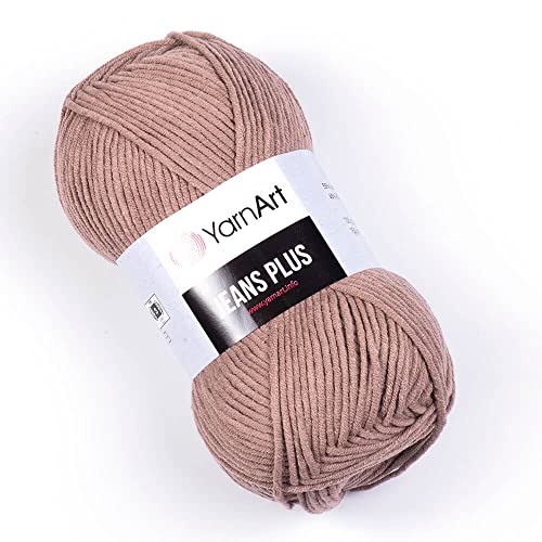 YarnArt Jeans Plus Garn aus Baumwollmischung, weiches Babygarn, 55 % Baumwolle, 45 % Acryl, 100 g, 160 m, Garnstärke: 4 (1 Knäuel) (71) von Yarn Art