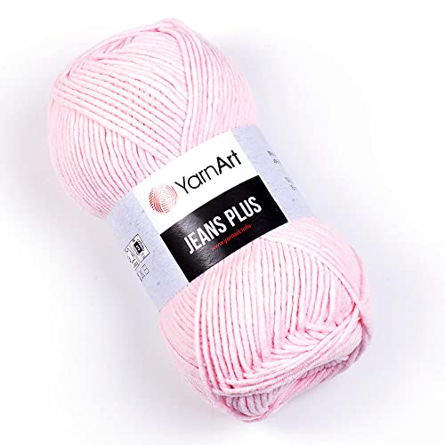 YarnArt Jeans Plus Garn, Baumwollmischgarn, Stricken und Häkeln, weiches Babygarn, 55 % Baumwolle, 45 % Acryl, 100 g, 160 m, Garngewicht: 4, (1 Knäuel) (74) von Yarn Art