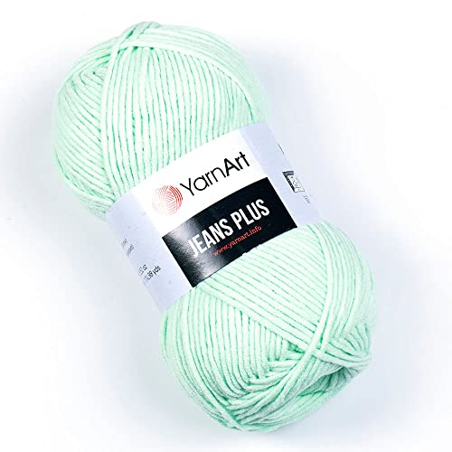 YarnArt Jeans Plus Garn, Baumwollmischgarn, Stricken und Häkeln, weiches Babygarn, 55 % Baumwolle, 45 % Acryl, 100 g, 160 m, Garngewicht: 4, (1 Knäuel) (79) von Yarn Art