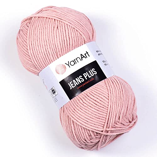 YarnArt Jeans Plus Garn aus Baumwollmischung, weiches Babygarn, 55 % Baumwolle, 45 % Acryl, 100 g, 160 m, Garnstärke: 4 (1 Knäuel) (83) von Yarn Art