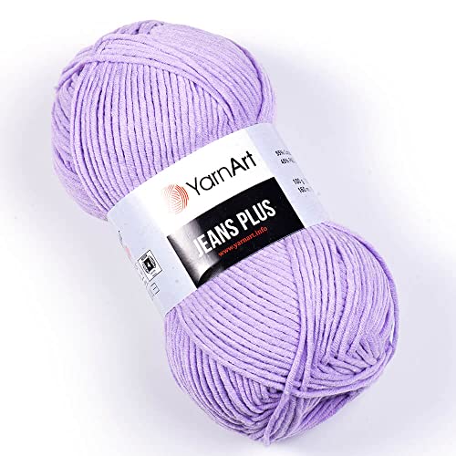 YarnArt Jeans Plus Garn, Baumwollmischgarn, Stricken und Häkeln, weiches Babygarn, 55% Baumwolle, 45% Acryl, 100 g, 160 m, Garngewicht: 4, (1 Knäuel) (89) von Yarn Art