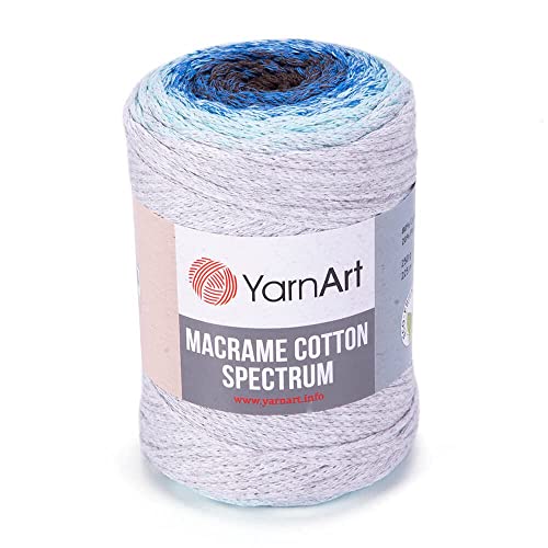 Yarn Art YarnArt Makramee-Baumwoll-Spektrum, Makramee-Schnur, 250 g, 246 m, 80 % Baumwolle, Makramee-Seil, mehrfarbig, Makramee-Garn, Gewicht Kammgarn – Aran(4) (1304) von Yarn Art
