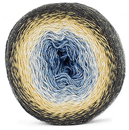 YarnArt Blumen Moonlight Glitter Baumwollgarn, Gewicht 260 g, Länge 900 m, Regenbogenhäkeln, metallischer Lurex, handgestrickt, glänzend, silberner Kuchen, mehrfarbige Baumwolle, Regenbogenhäkeln YarnArt Blumen Moonlight Glitter Baumwollgarn, Gewicht 260 g, Länge 900 m, Regenbogenhäkeln, metallischer Lurex, handgestrickt, glänzend, silberner Kuchen, mehrfarbige Baumwolle, Regenbogenhäkeln von Yarn Art