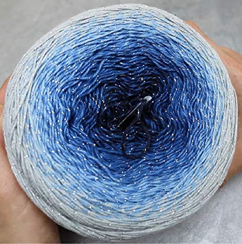 YarnArt Blumen Moonlight Glitter Baumwollgarn, Gewicht 260 g, Länge 900 m, Sport-Garn, Regenbogen-Häkeln, metallisches Lurex-Handstrick, glänzend, mehrfarbige Baumwolle, Regenbogen-Häkeln (3271) von Yarn Art